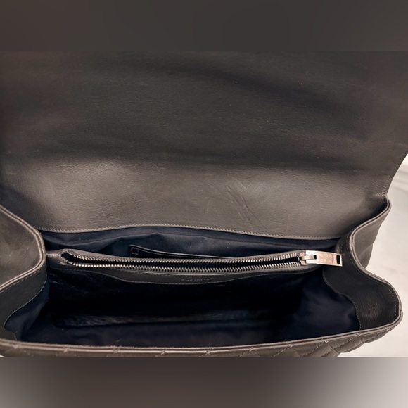 YSL Leather Bag Monogram College Flap Quilted w/ Chain - Picture 15 of 16